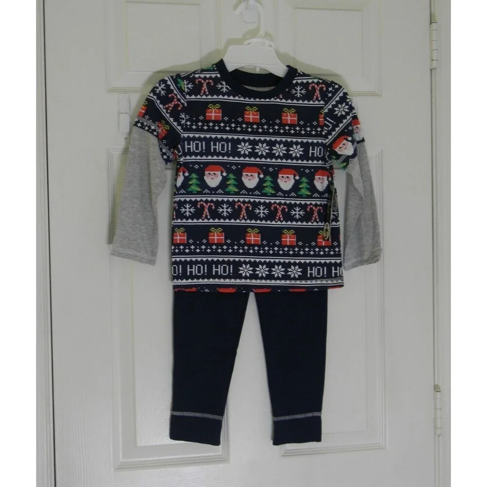 Little Rebels 2 Piece Set Christmas Pajamas Santa Boys Size 4 NWT